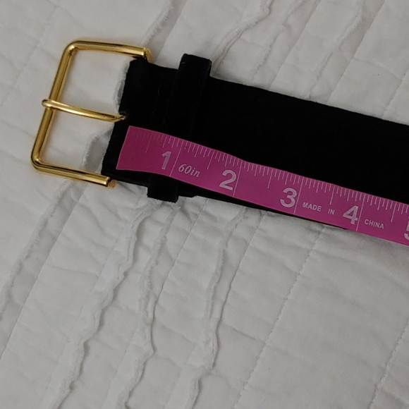 vintage Black & Gold Avignon Leather chain Belt L - Picture 5 of 6